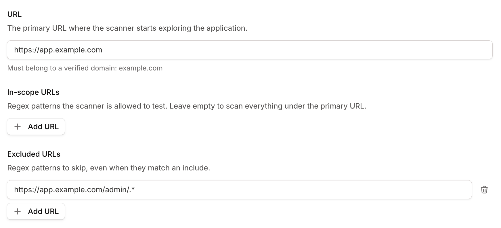 Excluded URLs